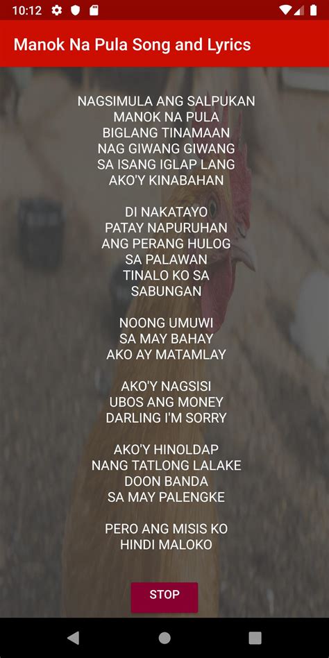 Manok Na Pula Lyrics, Song, and Music Download.